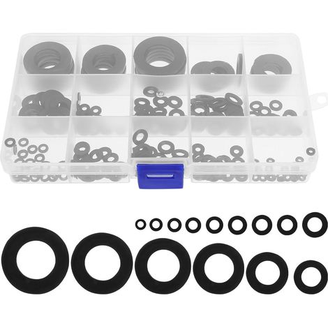 Rondelles Plates en Plastique Noir 215 Pièces pour Robinet (1/5)