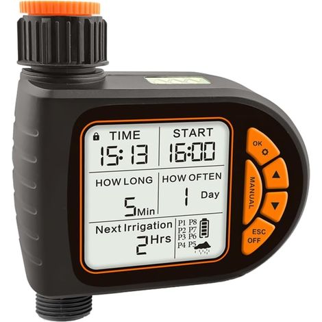 Nouveau Minuterie D'Eau à Écran LCD Étanche IP65, Système de Contrôle Automatique de Minuterie D'Irrigation de Jardin et de Maison (1/5)