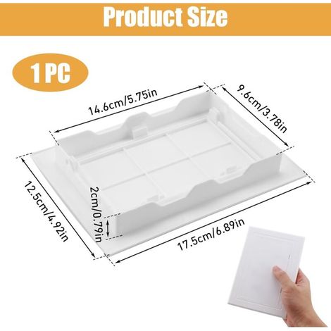 Trappe de Visite 150x100 mm, Cache Compteur Electrique, Couvercle d'Accès en Plastique ABS pour Plafond, Mur, Baignoire et Boîtes à Fusibles, Accessoire Cache Tuyaux et Fils, Installation Facile (1/4)