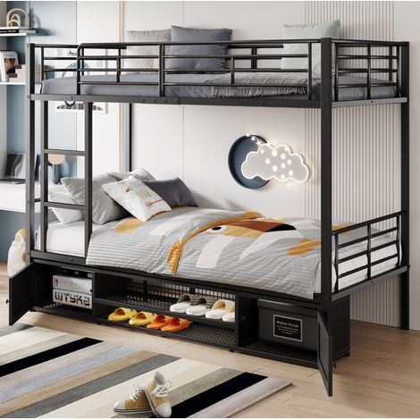 Cama litera con zapatero metal 90x200 HAVRYA (1/5)
