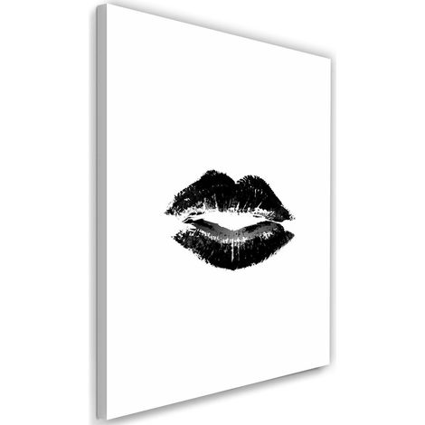 Tableau sur toile Lèvres Femme Noir & Blanc 40x60 (1/5)