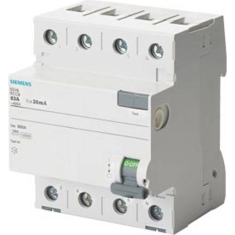 Disjoncteur différentiel 4P 40A 0,3A type AC 400V 5SV4644-0 (1/2)