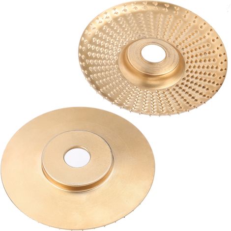 2 Stück Schleifscheiben, goldene Flachkante, Bogenschleifscheiben für Winkelschleifer, Schleifen, Schnitzen und Formen, 100 mm (1/5)