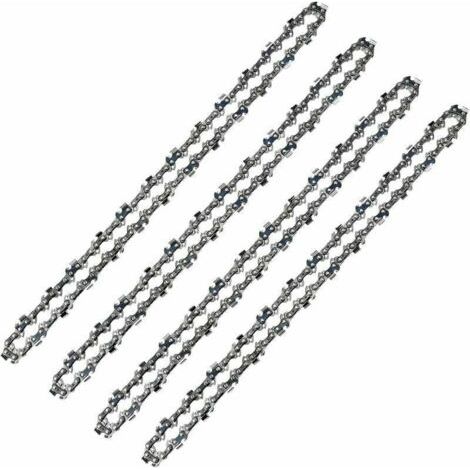 Chaîne de tronçonneuse 52 Maillons, Pas de 3/8 LP, Jauge 050 (1,3mm) Faible Rebond (Low-Kickback), Lot de 4 Chaînes de Tronç (1/4)