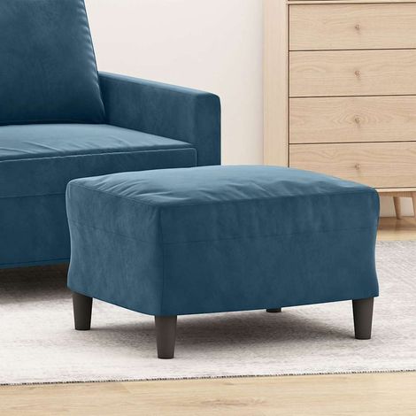 Repose-Pieds pour Salon ou Chambre - Tabouret Pouf Bleu 60x50x41 cm Velours BV886763 - BonneVie (1/5)
