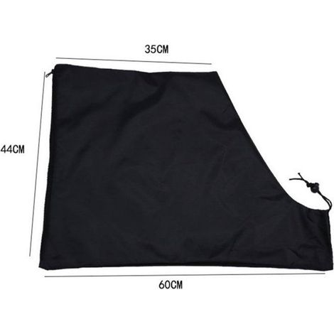 Sac de rangement pour souffleur de feuilles d'extérieur noir, fermeture éclair et cordon de serrage en bas, noir, 44 x 60 cm (1/5)