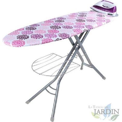 Bügelbrett 122 x 38 cm  Bügeltisch mit höhenverstellbarer Höhe bis 93 cm  Praktisches und komfortables Bügeln  Stabiles Desig