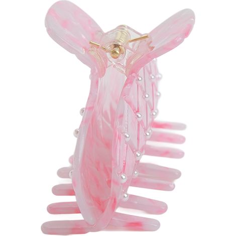 Barrette à Cheveux Perles Antidérapante - Accessoire Capillaire Femme - Style Coréen Élégant Rose (1/5)