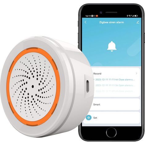 Allarme intelligente Zigbee: allarme wireless per la sicurezza domestica e l'automazione domestica, controllo tramite app, sirena di allarme stroboscopica da 100 dB, richiede hub Tuya Zigbee, compatib (1/5)