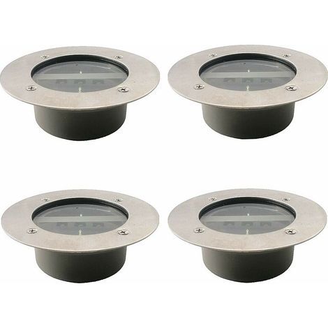 3-LED-Solarstrahler, wasserdicht IP65, für Gartenrasen, kaltweiß, 4er-Pack (1/4)