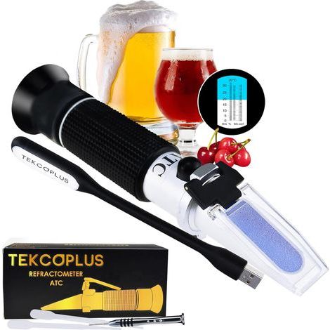 Refractometer, Dual optical scale, ATC 0-32% Brix, SG 1.000-1.120, Beer brewing (1/5)