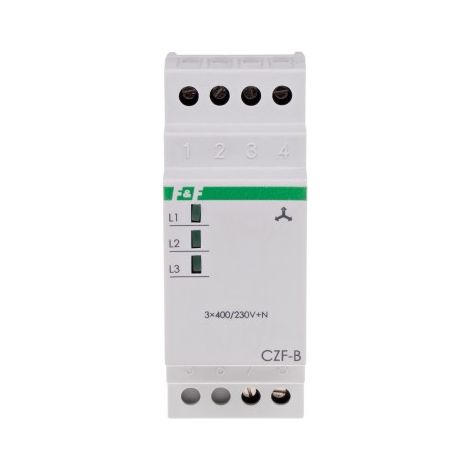 Phasenausfall- und Asymmetrierelais 10 A 1 Schließer 4 Sek. 55 V F&F CZF-B (1/5)