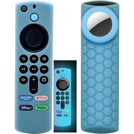 Funda para control remoto de TV Stick de 3.ª generación con soporte para Airtag (brilla en la oscuridad), compatible con Fir TV Stick de 3.ª generación, funda Tile Sticker Tracker 2020, brilla en la o