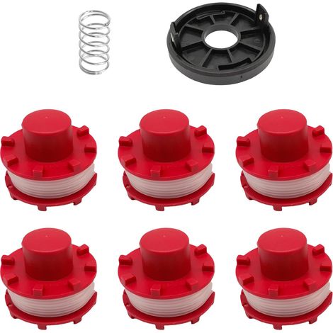 Ersatzfadenspule für Einhell GE-CT 36/30 LI E Solo, AGILLO 36/255 BL, AGILLO 18/200 (Ersatz: 3405096) (6 Fadenspulen + 1 Fadenspulenkappe + 1 Feder)