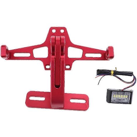 Kit de support de feu arrière LED réglable pour plaque d'immatriculation de moto (route)