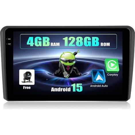 4G RAM 128G ROM Android 15 Autoradio 9 Pouces Écran Tactile sans Fil Carplay (1/5)