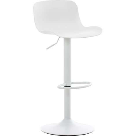 Taburete de bar de diseño moderno con reposapiés Polipropileno blanco 100000725