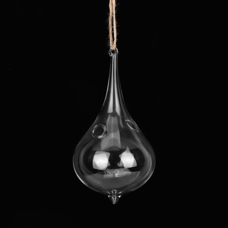 Vase en verre hydroponique suspendu en forme de larme (1/5)