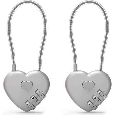 Petit cadenas à combinaison pour casier, câble antivol avec code, cadenas argent, pour bagages, casiers de salle de sport, éclair de sacs à dos, armoires (1/5)