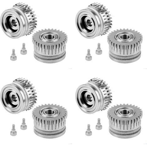 4x gehärtetes Stahl-Extruderzahnrad für K1/K1C/K1 Max/Ender3v3/V3Plus, verschleißfestes Doppelzahnrad (1/5)