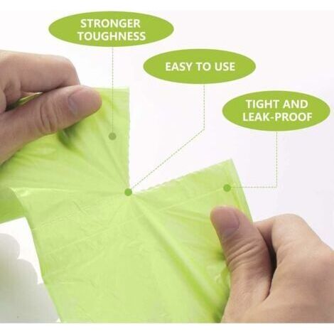 NALOOKAMIC Sacs Poubelles Bio 30 Litres, Lot de 100 Sacs Poubelles Indéchirables, Sacs Déchets Alimentaires de Cuisine, 100% Compostables & Biodégradables Sacs Poubelles en Amidon de Maïs