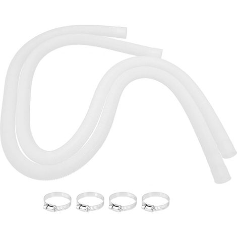 Tuyau De Piscine 2 Pièces, Kit De Remplacement De Pompe De Piscine Creusée Durable De 1.5m avec 4 Pinces Métalliques (1/5)