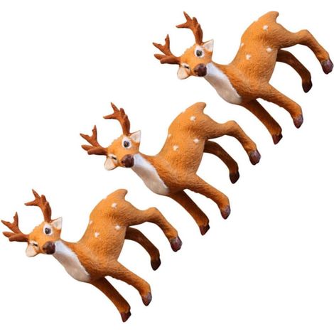 3pièces Élan Artificiel Décorations Noël Peluche Décoration de Noël pour Maison Élan Peluche Cerf (1/5)