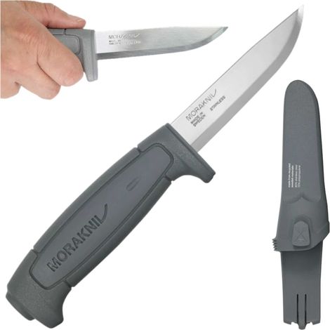 Coltello Morakniv grigio in acciaio inossidabile 91 mm Outdoor Bushcraft Basic 546 SE