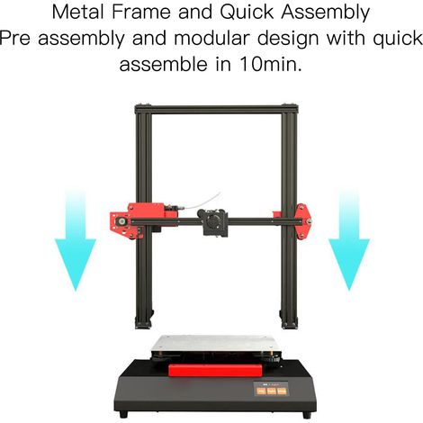 Imprimante 3D grand format à écran tactile couleur 3,5 pouces, nivellement automatique, pré-assemblée à 95%, 110-220V prise UE (1/5)