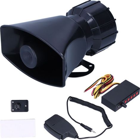 12V 100W 125DB klaxon de voiture mégaphone 5 sons alarme d'avertissement d'urgence sirène d'incendie pour voiture moto (1/4)