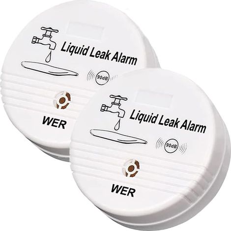 Wasseralarm, Alarmanlage bei Pfählen, Wassermelder 90 dB für Solaranlagen, Badezimmer, Gebäude, Küchen, Garagen und Zonen im Büro (Expédié sans Batterie, Lot De 2) (1/5)
