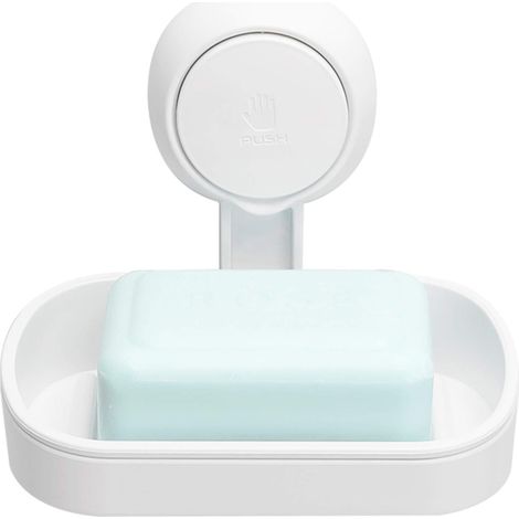 Porte-Savon Ventouse Salle de Bain sans Perçage - Support Éponge 360° 3KG - Installation Rapide Réutilisable (1/5)