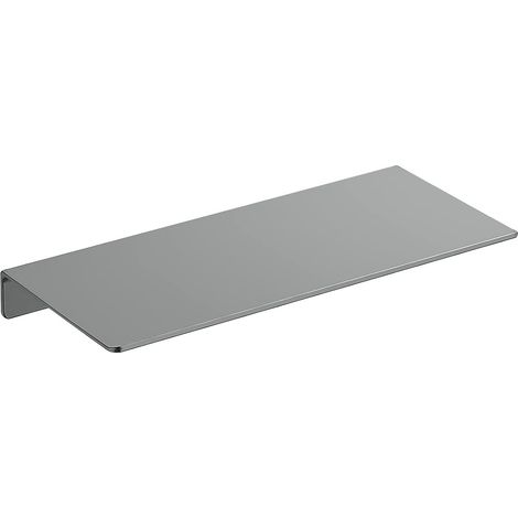 Estantería de pared de metal gris – Estantería flotante pequeña para almacenamiento y organización – Estantería de exhibición para baño, sala de estar (1/5)