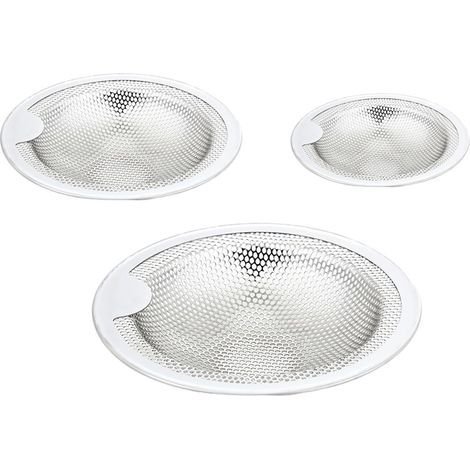 Passoire d'évier 3 pièces en acier inoxydable, anti-colmatage, récupérateur de déchets pour lavabo de cuisine et salle de bain