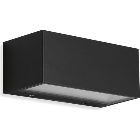 LED Außenwandleuchte Außenlampe IP44 4000K 12W schwarz Metall-Glas Telefunken