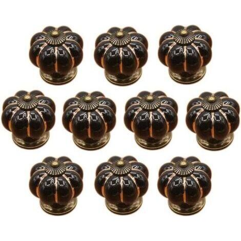 BARKBUSTERS 10 Pcs Boutons de tiroir en céramique bouton de meuble pour tiroirs et placards de cuisine (Noir) (1/5)