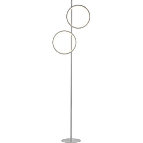 Lampada da terra moderna argento 2 anelli LED 24W Just Light (1/4)