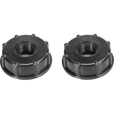 2 Pièces Adaptateur IBC Bouchon S60x6 - Connecteur de Réservoir IBC 3/4 Pouce - Adaptateur IBC Bouchon s60x6 pour cuve 1000 litres 3/4 Pouce