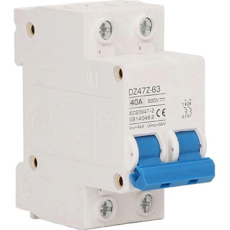 2-poliger Mini-Gleichstrom-Leistungsschalter 4 kA Icu 6 kV Uimp Schnell auslösend Kleinleistungsschalter für Solar-PV-Systeme DC50