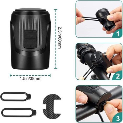 Sonnette de vélo sonnette de vélo électrique, alarme antivol, klaxon de vélo 120 dB (1/5)
