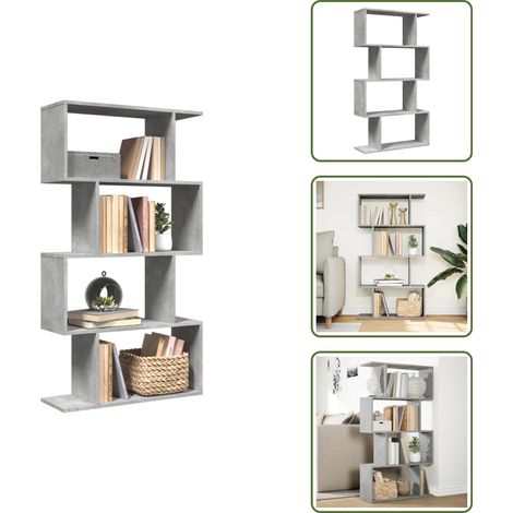 Raumteiler-Bücherregal 4 Böden Betongrau 70x24x129 cm - Raumteiler - Raumtrenner - Bücherregal - Raumteiler Bücherregal (1/5)