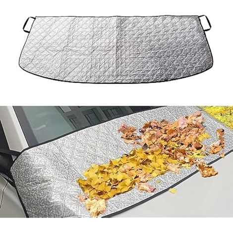 Fogfar 1 bouclier avant de voiture en treillis encliquetable, 170 x 45 cm, couverture de soleil de voiture en feuille d'aluminium, matériau d'adsorption invisible intégré, convient pour les voitures, (1/5)
