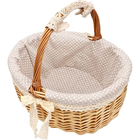 Panier à fleurs en rotin et osier pour fille, stockage de pain aux fruits de mariage pour grand (1/5)