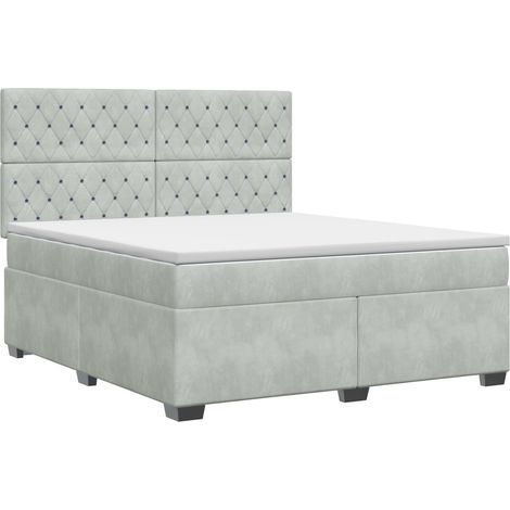 Maison Exclusive - Letto box spring con materasso Grigio Chiaro 160 x 200 cm (1/5)