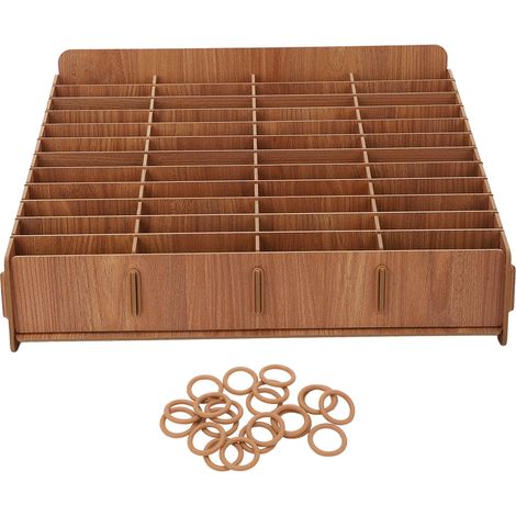 Boîte de rangement pour téléphone portable, 48 compartiments, support de table en bois pour le bureau et la maison (1/5)