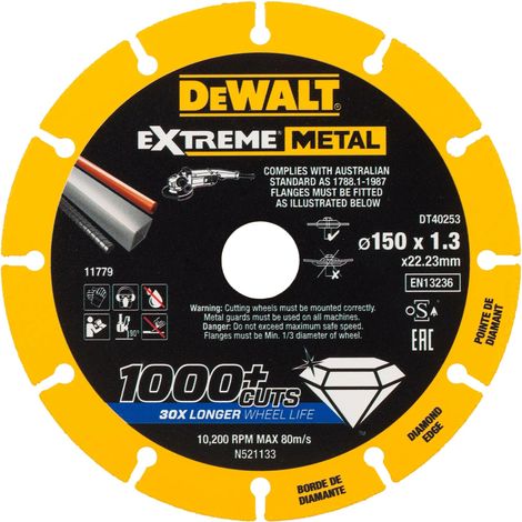 DeWALT - Disco de corte de diamante para metal 150x22,2 mm DT40253 (1/2)