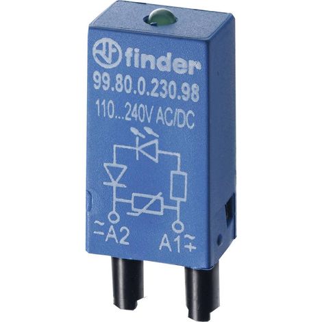 Finder Module enfichable avec LED 99.80.0.024.59 Couleur d'éclairage (ampoule LED): vert 1 pc(s) (1/2)