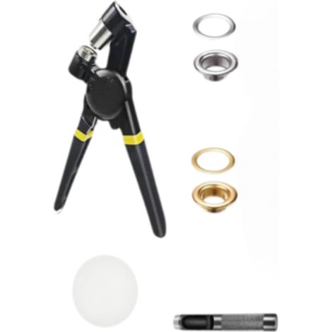 Kit Poinçon À Oeillets - Pince À Oeillets 10 mm Avec 200 Pièces Oeillets Argent Or - Pour Réparation Bâches Stores Tentes Voiles (1/5)