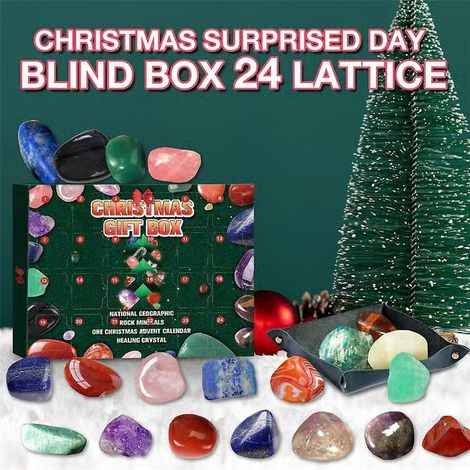 Calendrier de l'Avent à 24 compartiments - Surprises en pierre dans une boîte surprise - Cadeau de Noël pour enfants (1/5)