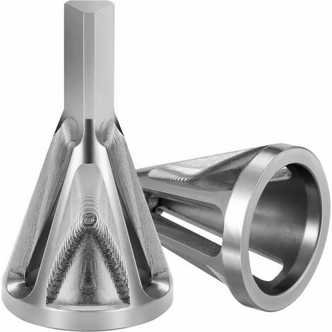 Lot de 2 outils d’ébavurage à tige triangulaire pour perceuse extérieure en acier inoxydable, convient à tous les types de mandrin, répare rapidement les boulons endommagés (argent) (1/5)
